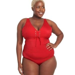 Lane Bryant NWOT Grommet One Piece - Goji Berry